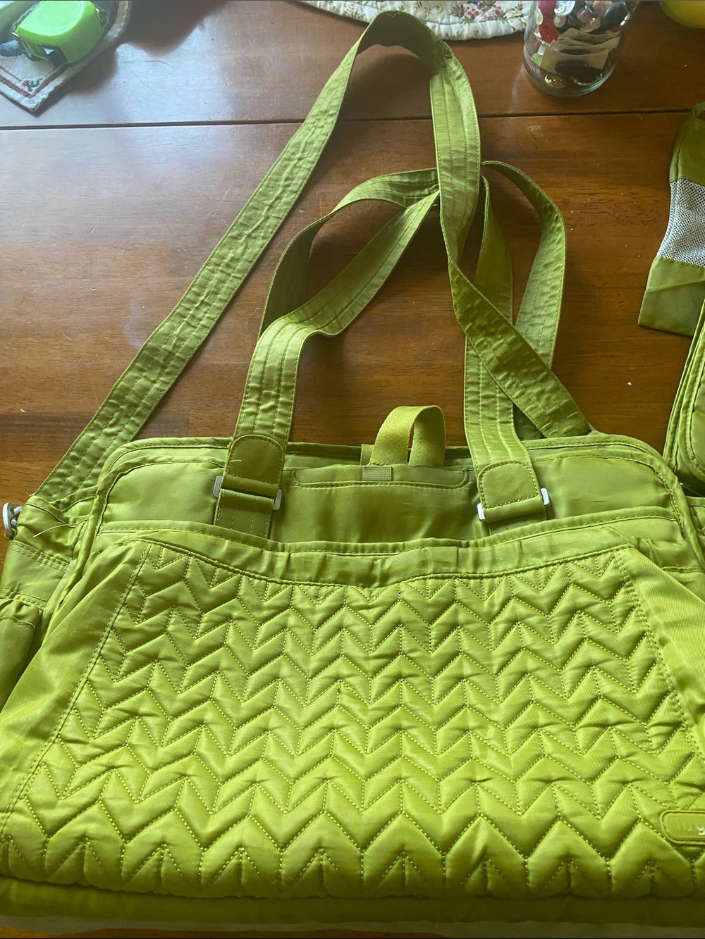 lug Quilted Lime Green Diaper/Tote Bag